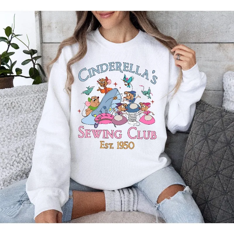 Hoodie Wanita Disneyland Cinderella Musim Gugur/Dingin Pakaian Jalanan Fashion Kasual Pria dan Wanita Baru