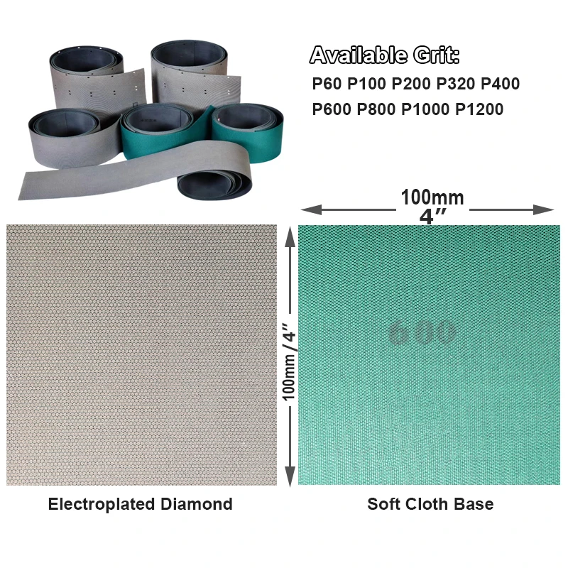 Hoja de pulido de diamante galvanizada de 4 "x 4", papel de lija de limpieza manual para Metal, madera, pulido, azulejo de cerámica, vendaje de bordes de vidrio, 1 ud.