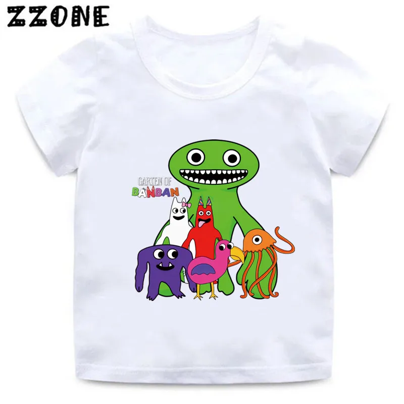 Gorąca gra Garten z nadrukiem Banban z kreskówki koszulki dla dzieci śliczne śmieszne dziewczyny ubrania dla chłopców T shirt letnie dzieci topy,