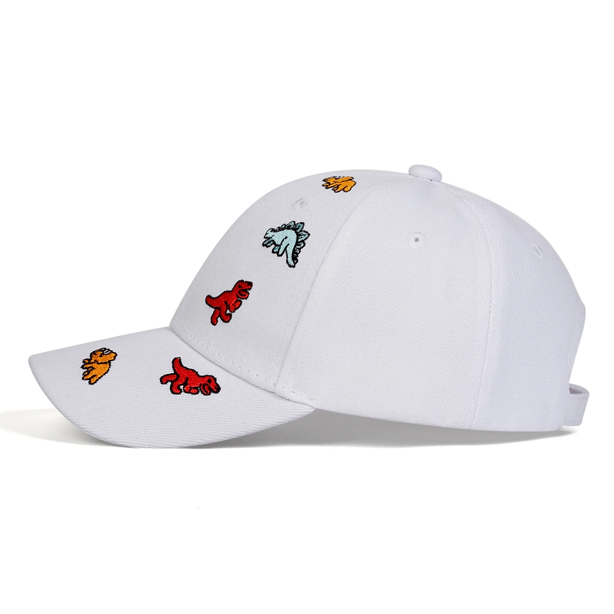 Children Colored Dinosaur Embroidery Baseball Caps Spring Autumn Outdoor Adjustable Casual Hats Boy Girl Travel Sunscreen Hat