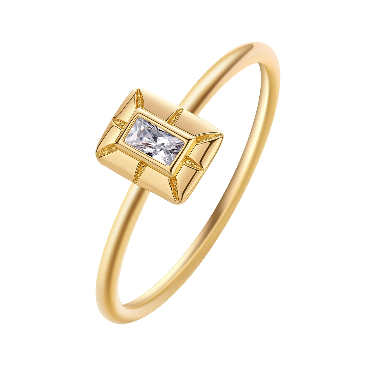 QIAMNI Square Inlaid Zircon Finger Ring for Women Men Luxury Marriage Birthday Wedding Party Jewelry Gift Aesthetic Accessories