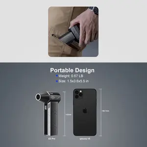 X3PRO, gewalttätiger Lüfter, mini tragbarer Strahlventilator, Pinselmotor, 150.000 U/min, Windgeschwindigkeit, 52 m/s, Industriekanalventilator, Luftventilator, Luftventilator 8 Hauptverkaufsmotor von Lüfter 150 - №3