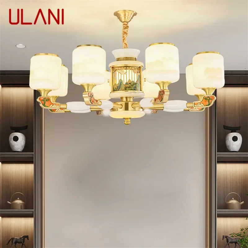 

ULANI Contemporary Luxury Brass Pendent Lamp Chinese style Living Room Dining Room Bedroom Villa Hotel Sample Room Chandelier