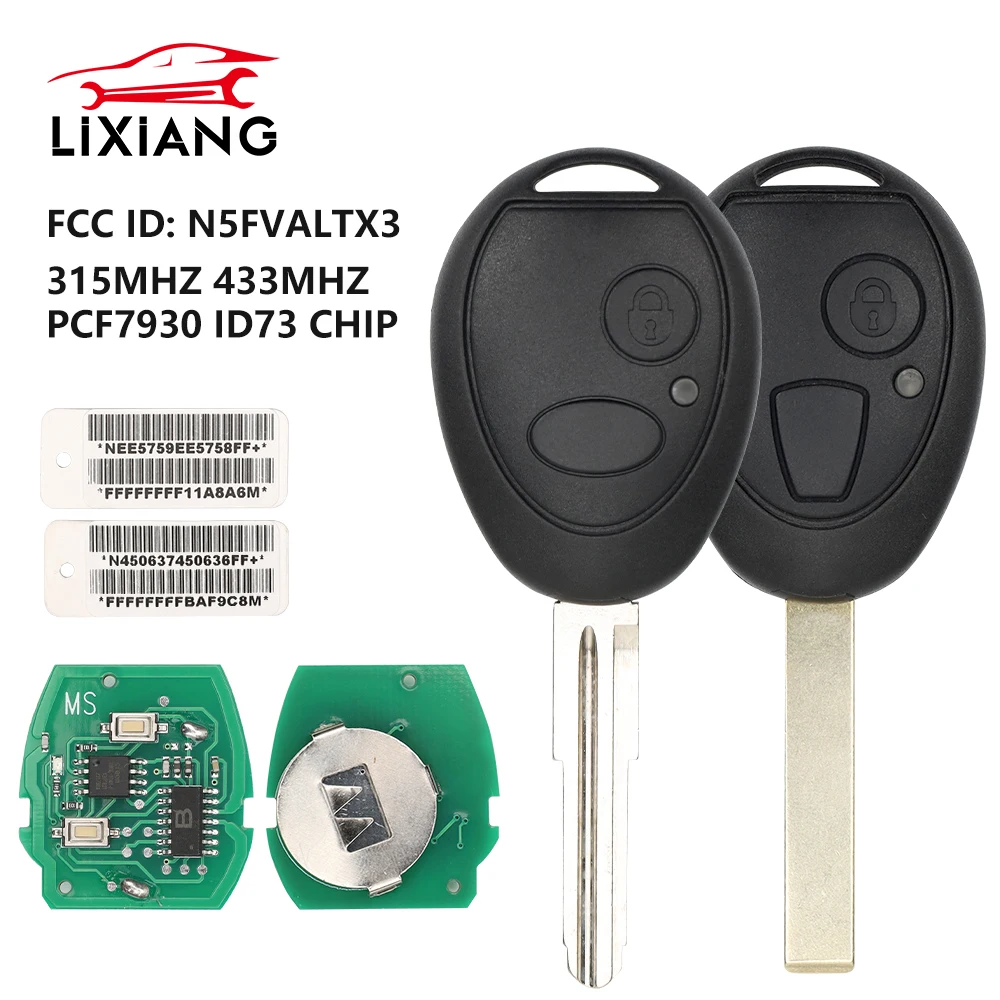 

LIXIANG 2 Button Smart Remote Car Key For Land Rover Discovery 1999-2004 PCF7931AS Chip 315/433Mhz N5FVALTX3 For Mini For MG7