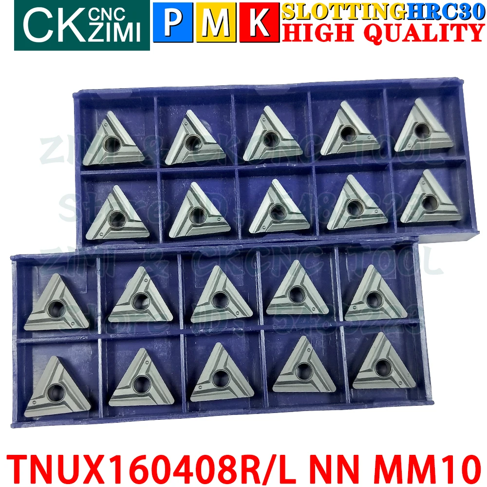TNUX TNUX160408R NN MM10 TNUX160408L NN MM10 Inserções de carboneto Ferramentas de insertos de torneamento ranhurados e ranhurados CNC TNUX1604 TNUX 1604 Ferramentas de corte de fresagem