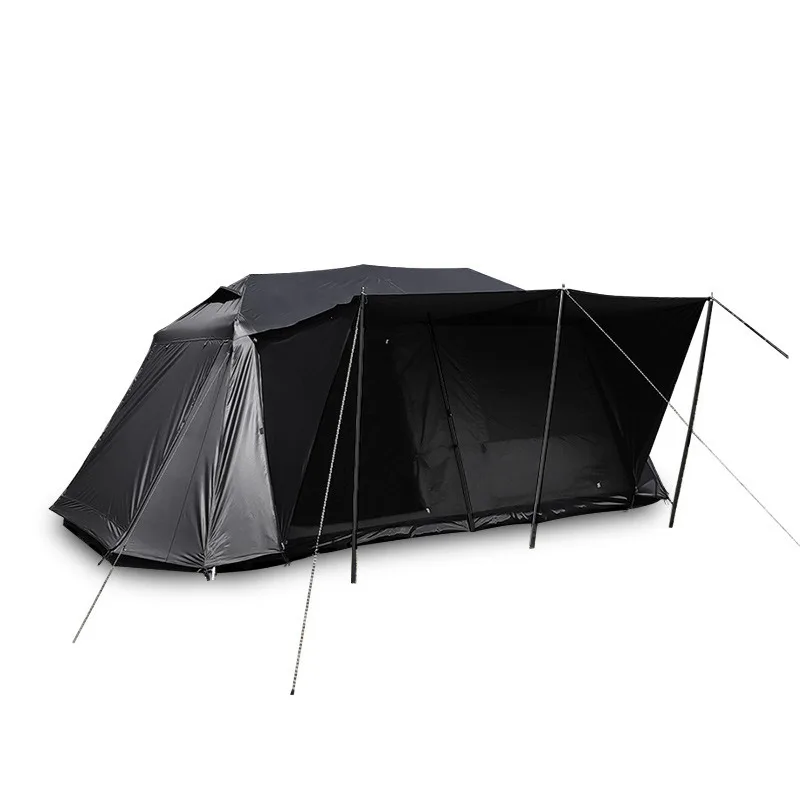 camping two bedrooms and one living room large tent vinyl sun protection rain protection automatic aluminum camping