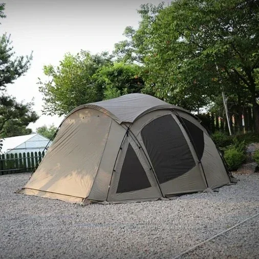 OEM 2-4 Person Cozy outdoor camping tents for Sunrise Sunset enjoying 1 living room and 2 bedroom large capacity  gathering