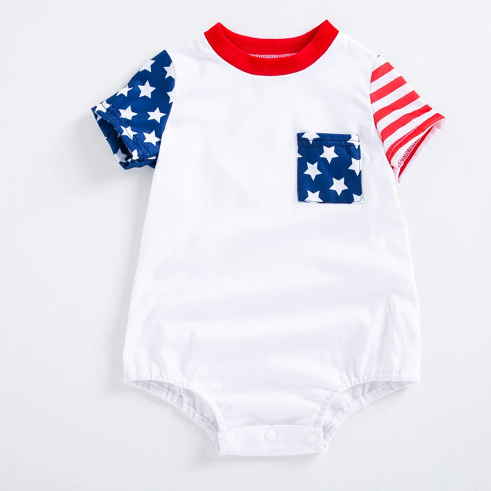 

Newborn Short Baby Clothes Clothes Infant Outfit Toddler Jumpsuits Warm Fashion Infant Romper Independence Day