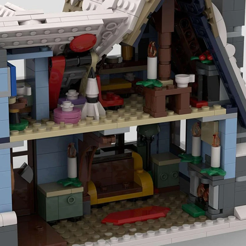 975개 맞춤형 리틀 타운 하우스 MOC 맞춤형 모듈식 빌딩 블록 창의적인 디자인 기술 DIY 소년 축제 장난감 선물