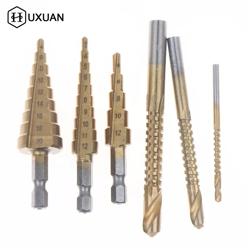 

6pcs Titanium Drill Bits Set, 3-12mm For Metal Wood, Hard Steel Twist Bits, Corrosion Resistant, Precision Hole Enlarging Tools