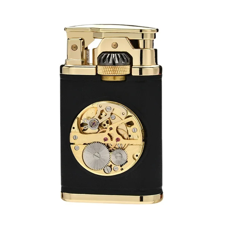 Classic Kerosene CHIEF Lighter Gear Linkage Retro Grinding Wheel Personality Leather Watch Core Cigarette Lighter