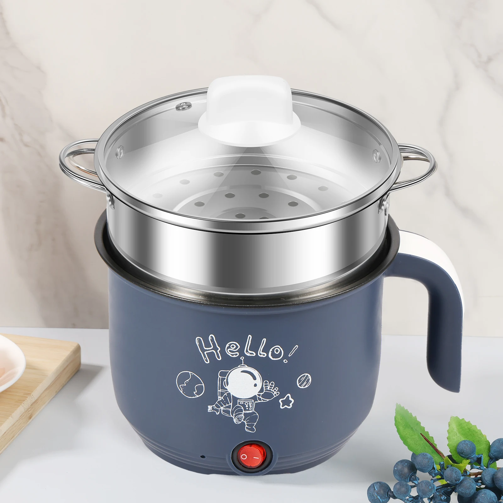 1.8 L Single/Double Layer Mini Electric Pot Non-stick Pan with Steamer 1-2 People Household Multifunc Electric Cooker Cook Tool