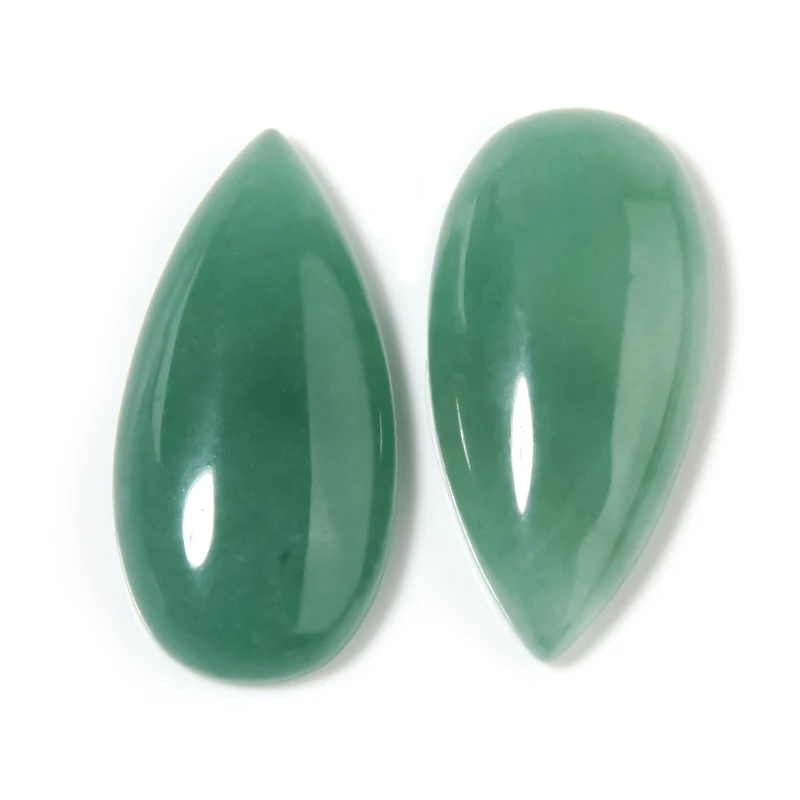 2Pcs Natural Water Drop Cabochon For Jewelry Making 15x30mm Turquoise Agate Flatback Diy Pendants Charms Finding Cameo Base