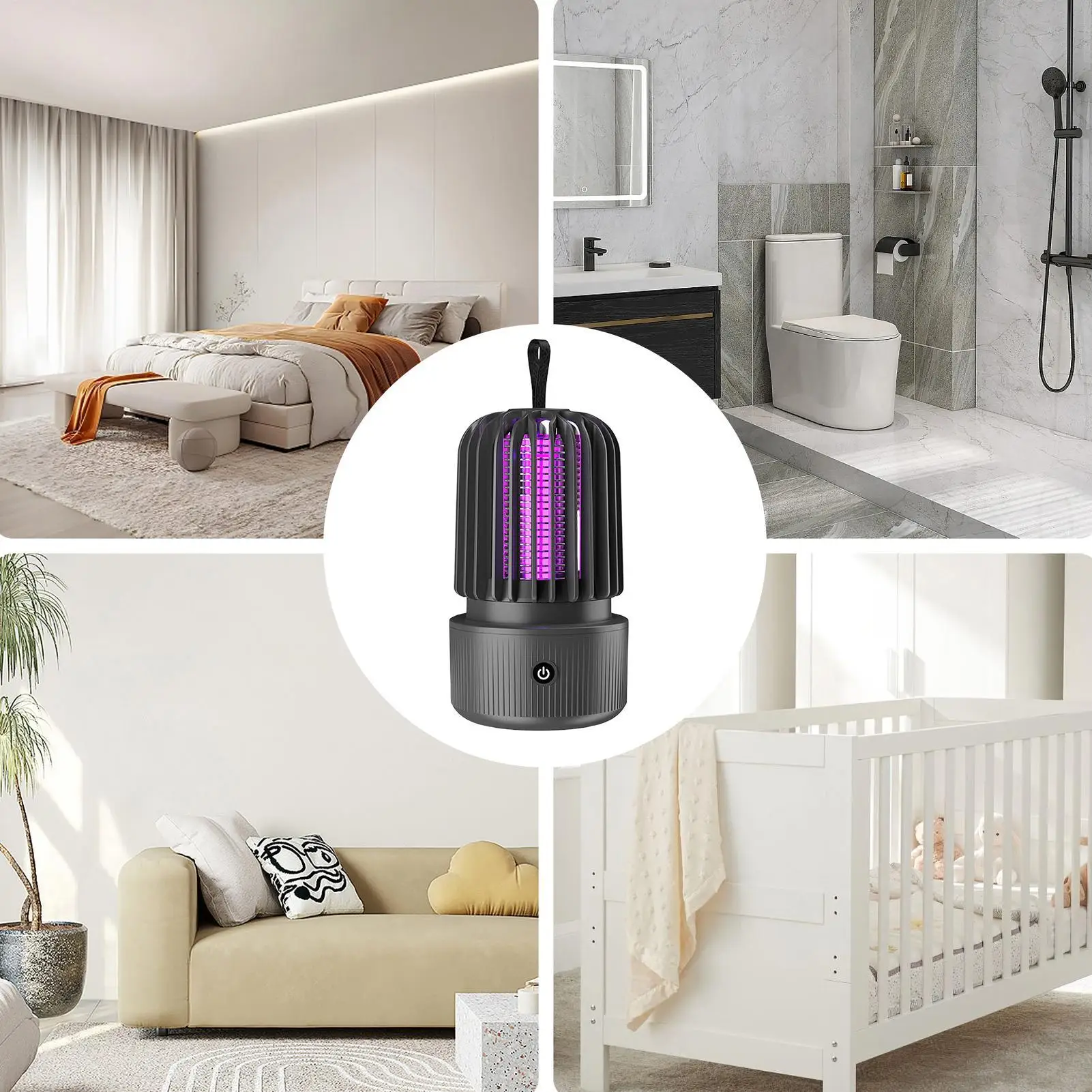 電気式ハエ取り器-ポータブルusb充電式-紫光蚊取り器-家庭用キッチン寝室寮ガレージ納屋用ハエ駆除ランプ