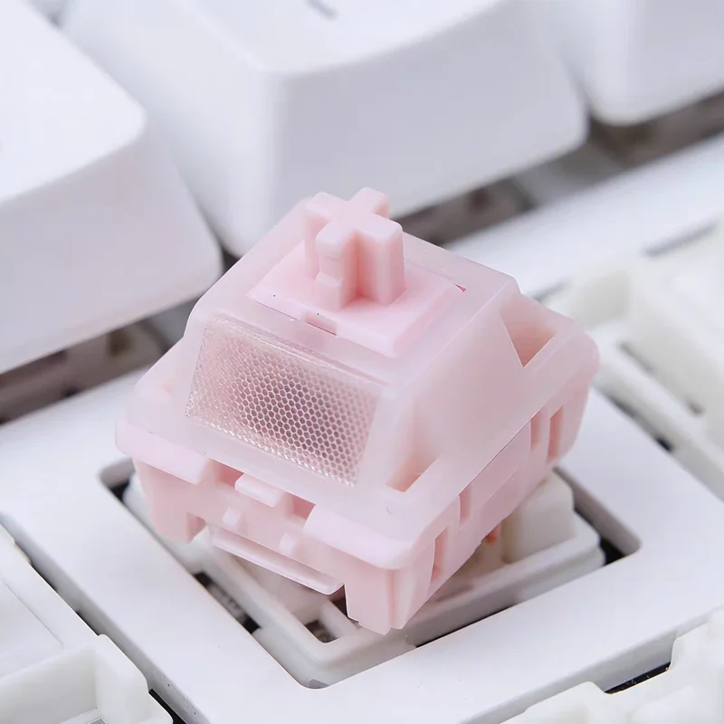 HMX Retro Sakura Silent  Switch 5-Pin Linear 42gf Actuation 48gf Bottom Mechanical Keyboard Mute Switches Pre-Lubed POM+TPE Stem