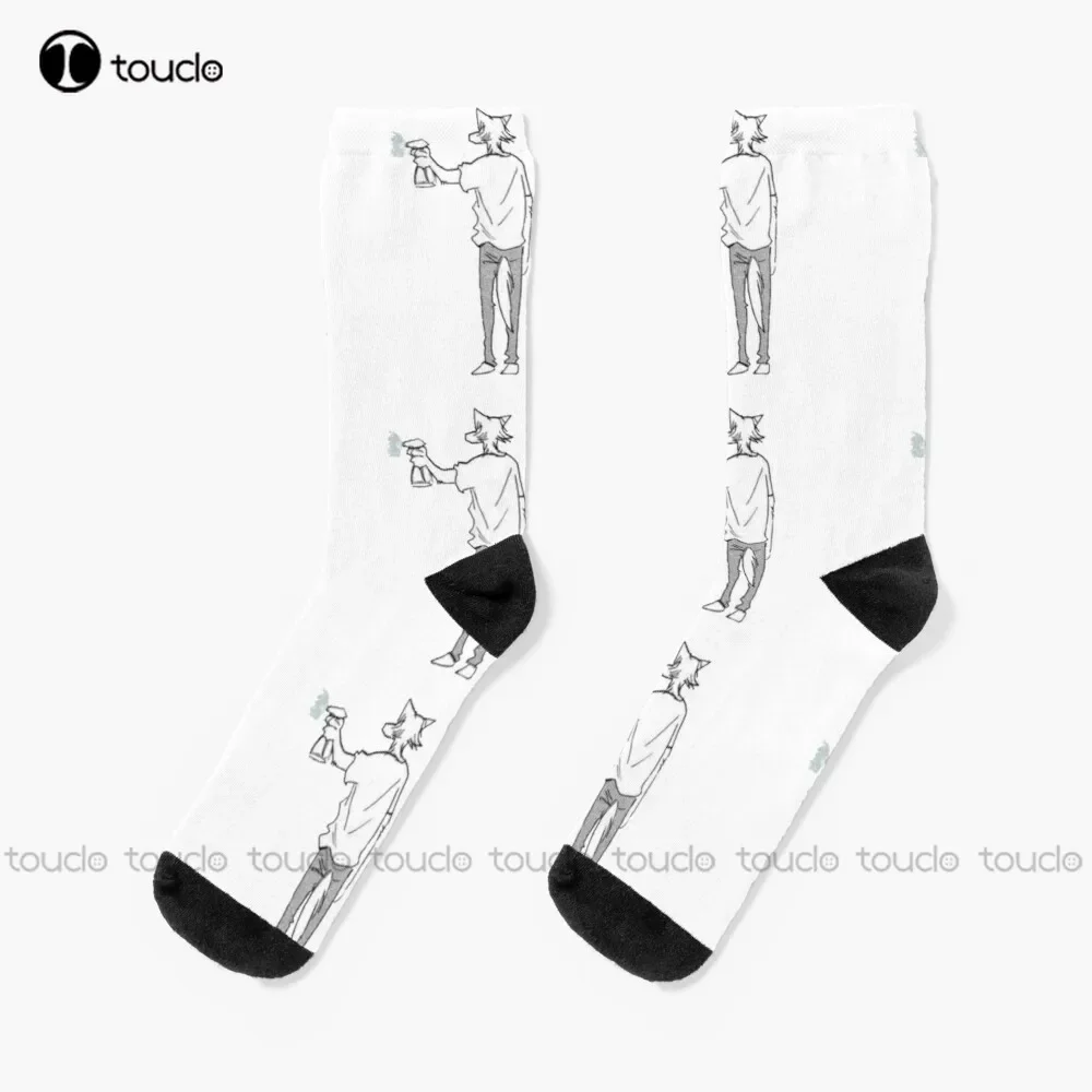 Beastars Legosi Spray Socks Socks For Men Cartoon Comfortable Best Girls Sports Street Skateboard Socks 360° Digital Print Retro