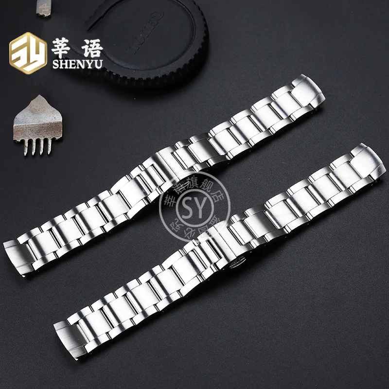 20mm Stainless Steel Strap For issot T-Race PRS 516 T044.430/T044.417 Series Waterproof Sweat Resistant Solid Steel Strip silver