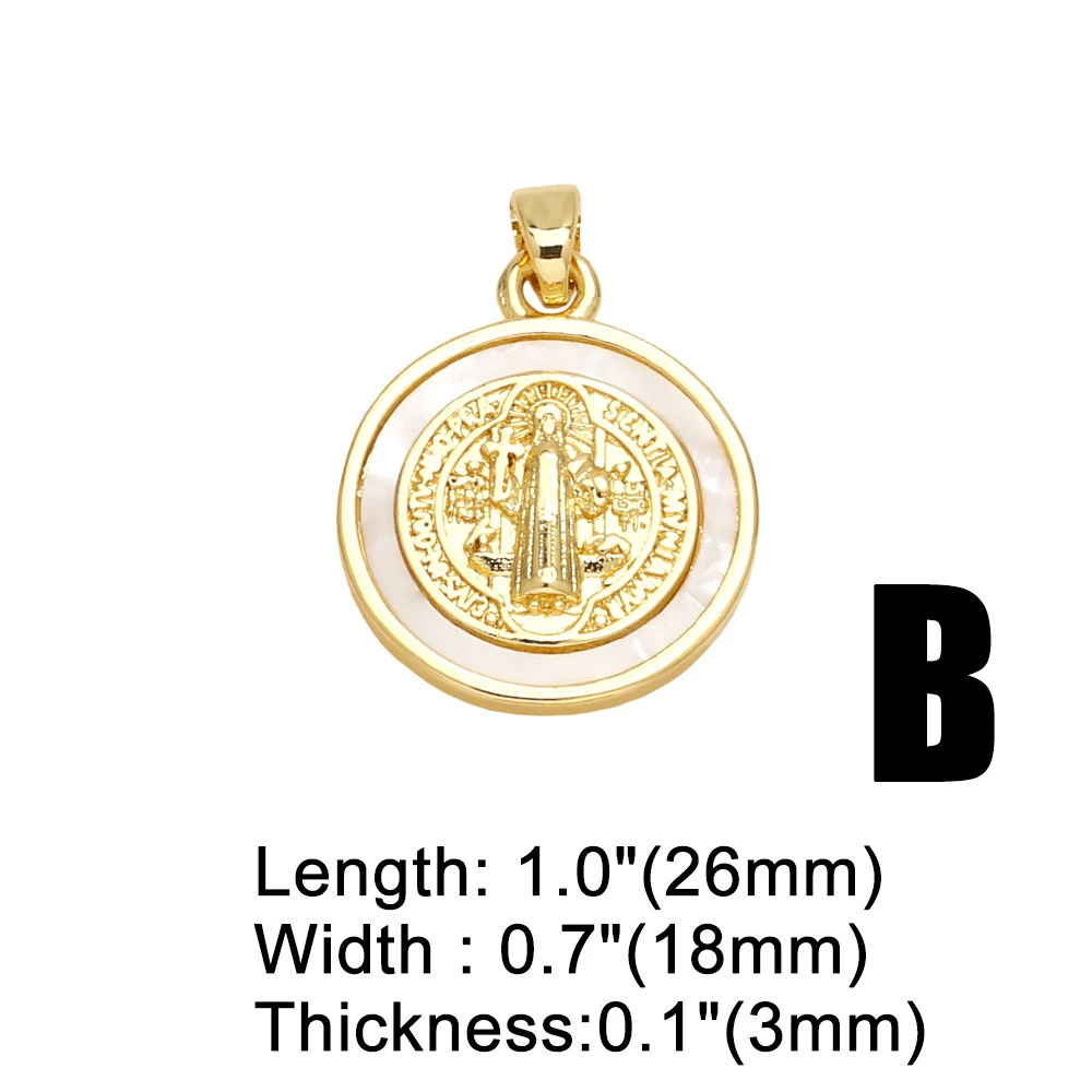 OCESRIO White Shell Cross Pendant for Necklaces Copper Gold Plated Cute Bear Heart Envelope Jewelry Making Supplies pdtb565
