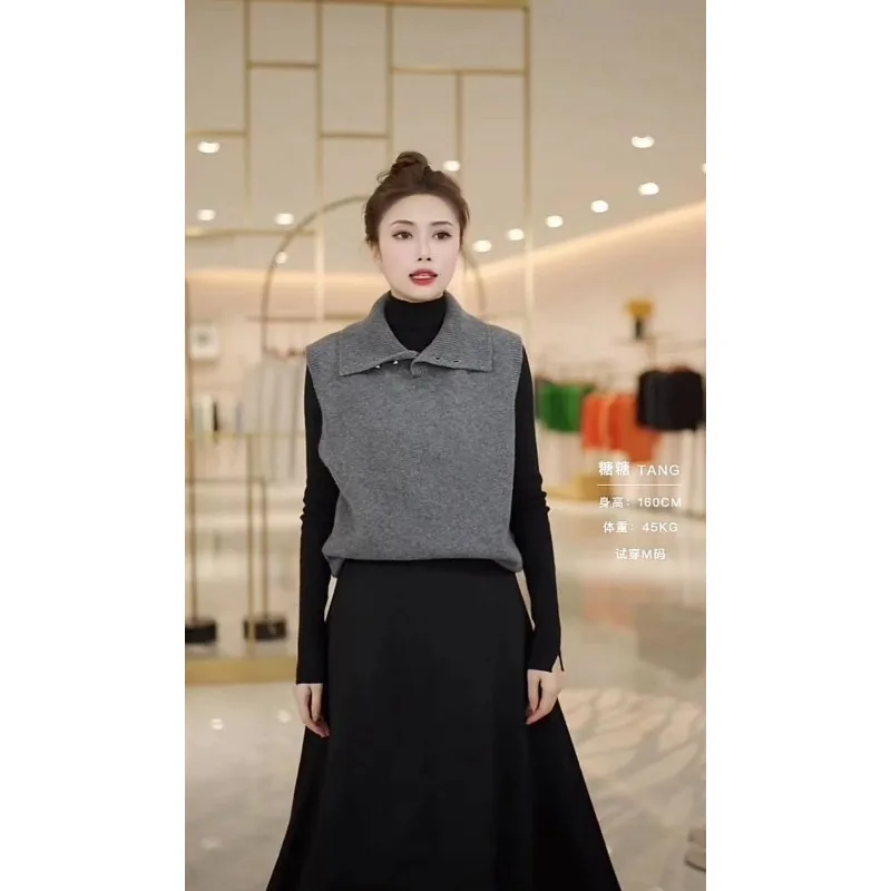 سترة محبوكة بتصميم عصري للنساء لخريف وشتاء 2025 سترة جديدة فضفاضة ذات طبقات #3