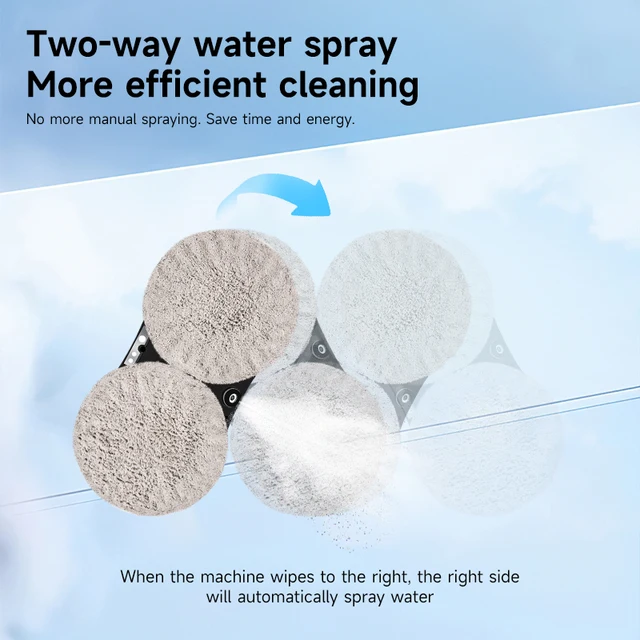 DIVEDEER two-way water jet electric window cleaner lasting range of large suction anti-fall window cleaner robot 2 DIVEDEER Two-Way Water Jet Electric Window Cleaner with Remote Control – view 2