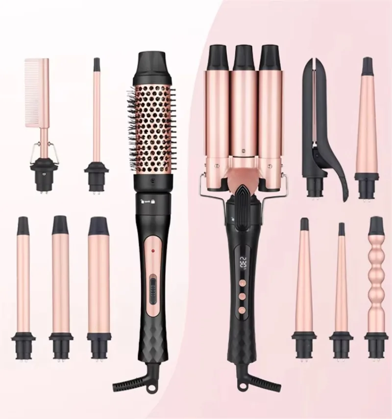 

【Fashionable】2024 New Trends 12 In 1 Interchangeable Styler Multifunction Manufacturer Big Waver Barrel Iron Set Hair Curler
