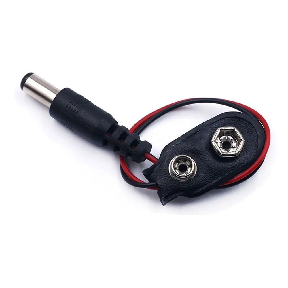 10PCs DC Head 9V Battery Clip Connector Converter Cable Converter Center Negative Power Supply Cable for Guitar Effect Pedal