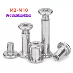 304 Stainless Steel Hexagon Socket Screw Locking Splint Screw Nut Combination Album Butt Account Book Nail Edge Chamfer M3~M10