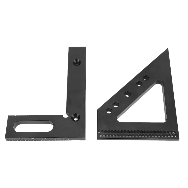 3D Multi Angle Measuring Ruler 45 90 Degree Aluminum Alloy Woodworking Square Protractor Miter Triangular Drawing Line