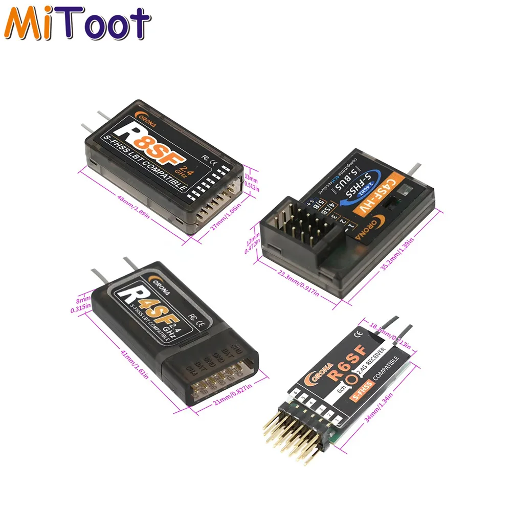 Corona RC Receiver 2.4GHz SFHSS Protocol C4SF R4SF R6SF R8SF Compatible FUTABA T Series Remote Controller Drone Plane Car Parts
