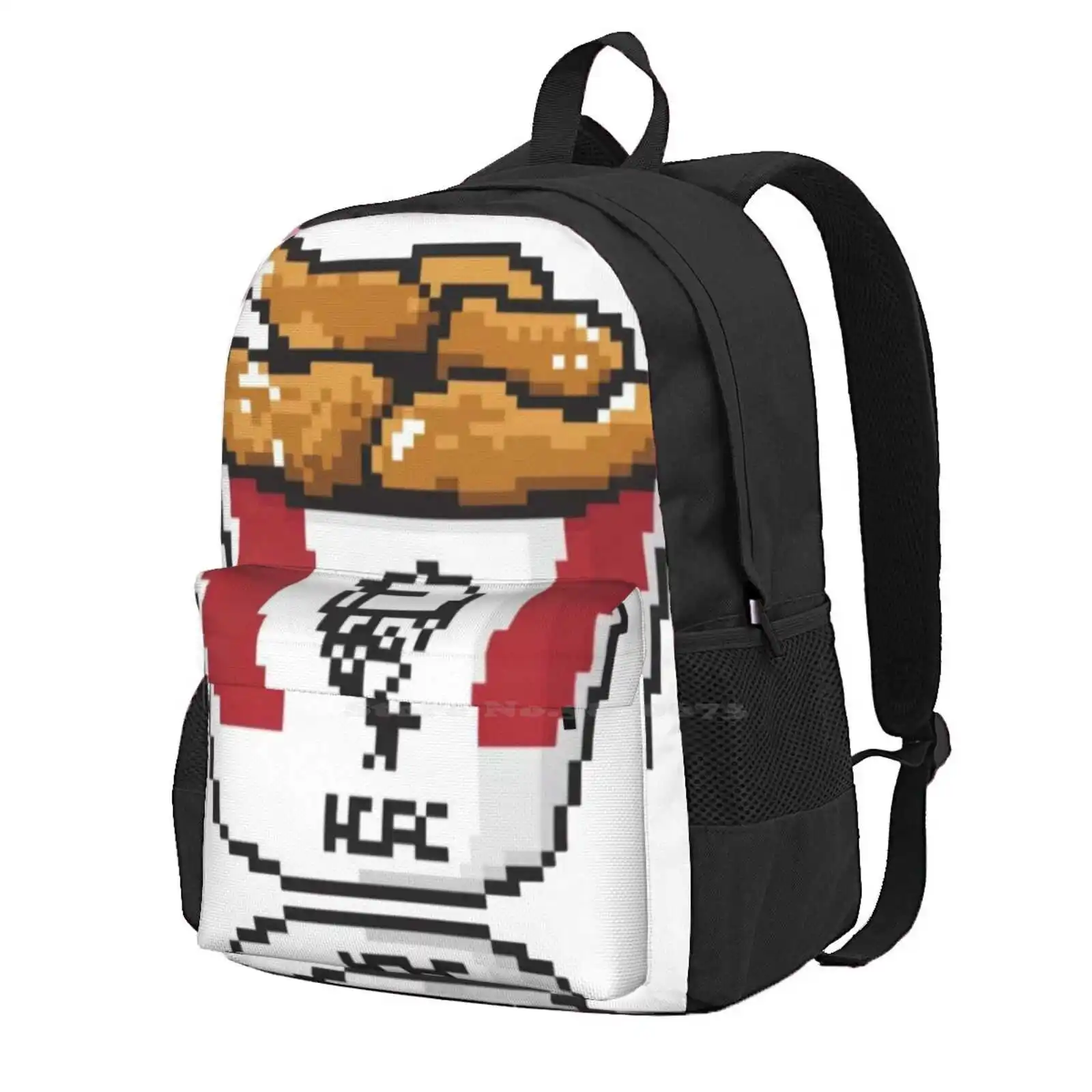 Kfc Bucket Pixel Art New Arrivals Unisex Bags Student Bag Backpack Fried Chicken Fried Chicken Bucket Bucket Of Chicken Chicken