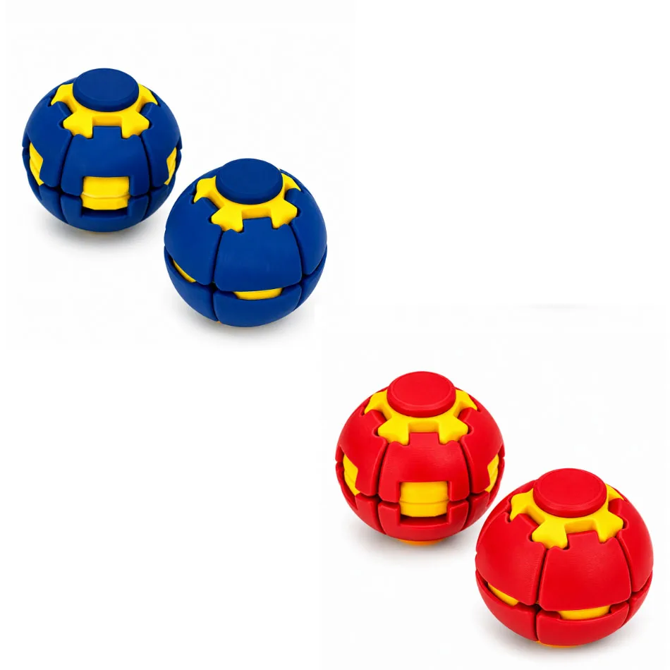 3D Printed Press-to-Spin Fidget BallOne Click Deform Fidget Spinner Ball, Smooth Rotating Stress Relief Sensory Toy