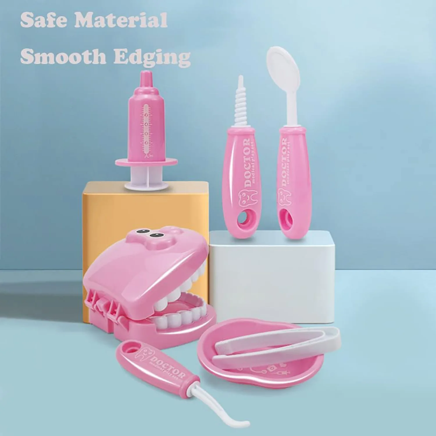 مجموعة طبيب الأسنان المحاكاة، لعبة طبيب المنزل، لعبة التعليم المبكر، لعبة محاكاة لتنظيف وتغليف الفم، مجموعة مكونة من 9 قطع