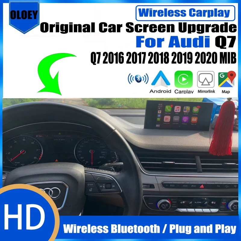 Wireless Apple CarPlay Android Auto interface Adapter Reverse Camera For Audi Q7 2016 2017 2018 2019 2020 MIB