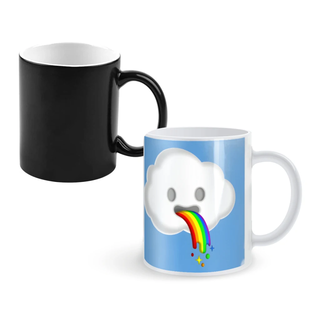 

Happy RainbowCoffee Mugs And Mug Creative Color Change Tea Cup Ceramic Milk Cups Novelty Gifts