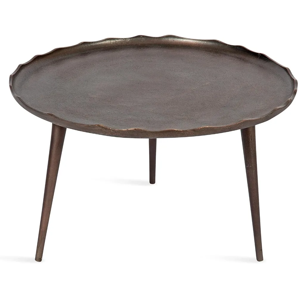 

Alessia Modern Coffee Table, 25 x 25 x 15, Gold, Metal Coffee Table with Antique Detailing for Storage and Display