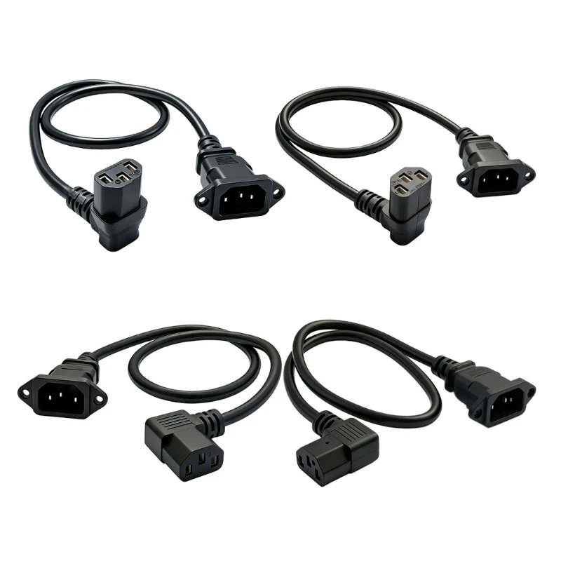 Rack power extension cable with panel mount C14 inlet for Cabinet use