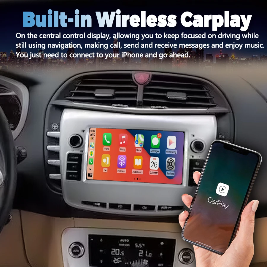 Android 14 ekran dotykowy dla Lancia Delta 2009-2019 AI sterowanie głosem CarPlay multimedialne samochodowy odtwarzacz wideo Stereo nawigacja GPS