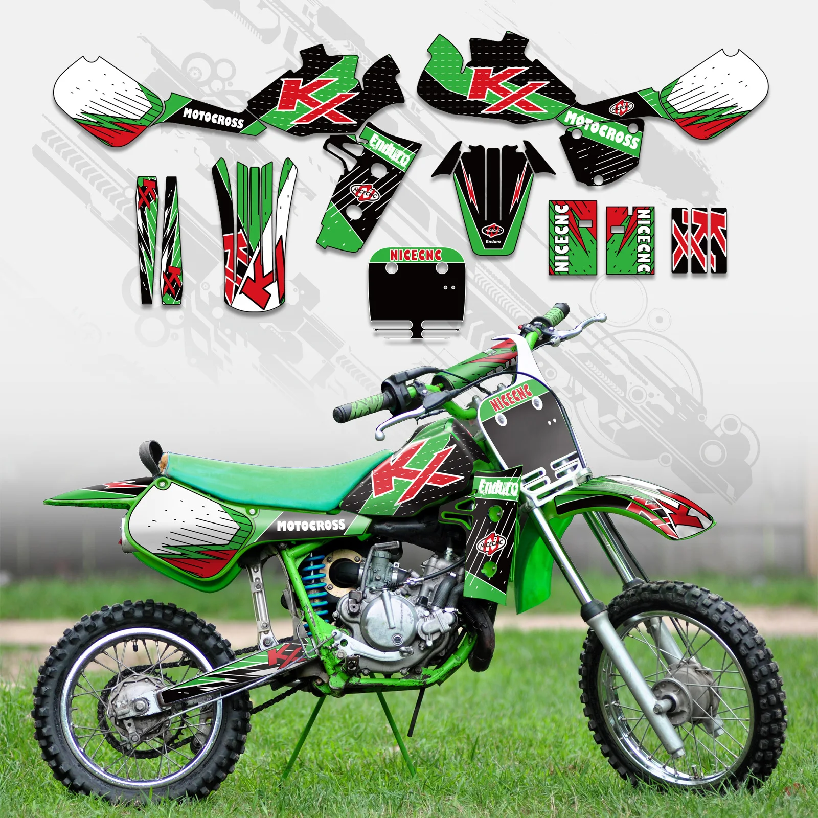 

NICECNC For Kawasaki KX60 KX 60 1985-2004 Motorcycle Fairing Graphic Background Decal Sticker Customize 2003 2002 2001 2000