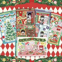 Cartoon girl christmas stickers ins landscaping stickers DIY handbook
