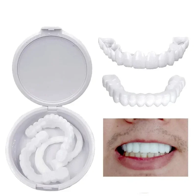 

Teeth Veneers Whitening Dentures Braces Temporary False Teeth Cover Perfect Smile Comfortable Fit Denture Kit