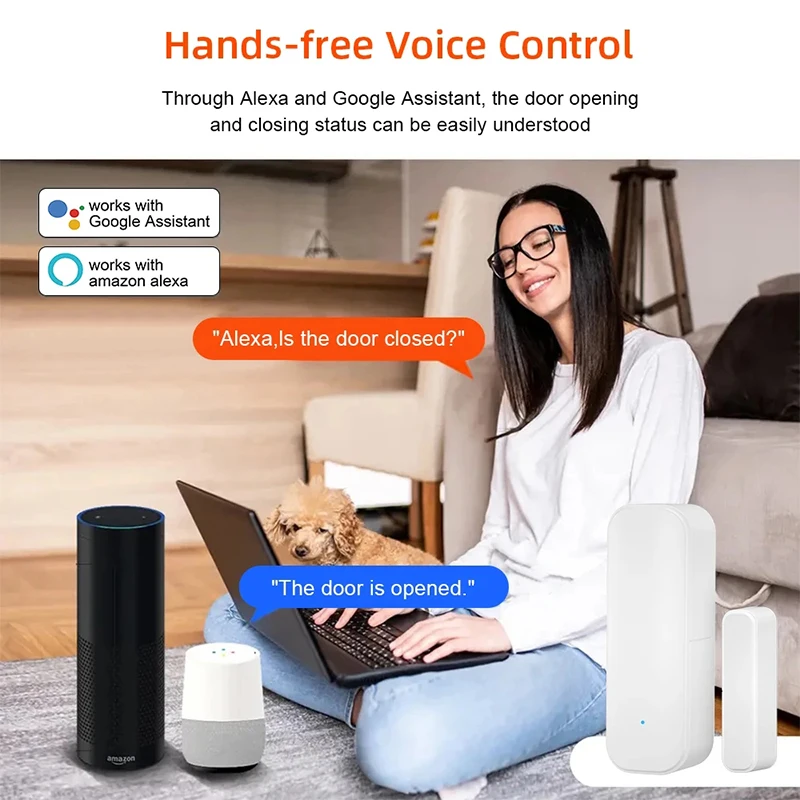 Tuya WiFi Zigbee Window Door Sensor Smart Home Security Alarm System Voice Control Work With Alexa Google Home SmartLife