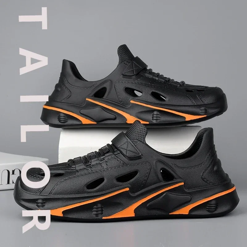 

Мужские уличные сандалии, спортивные тапочки, пляжные шлепанцы, дышащие нескользящие сабо, мужская повседневная садовая обувь, походные мужские уличные сандалии