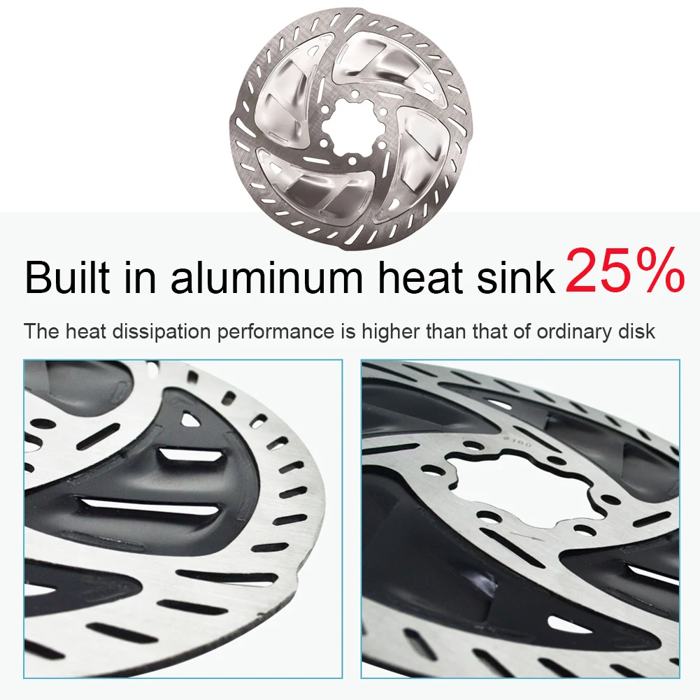 دراجة مكبح قرصي الدوارات 6 بوصة دراجة المبرد دراجة هوائية جبلية زعانف التبريد مكابح السيارات مع البراغي للدراجات الطريق الجبلية #5