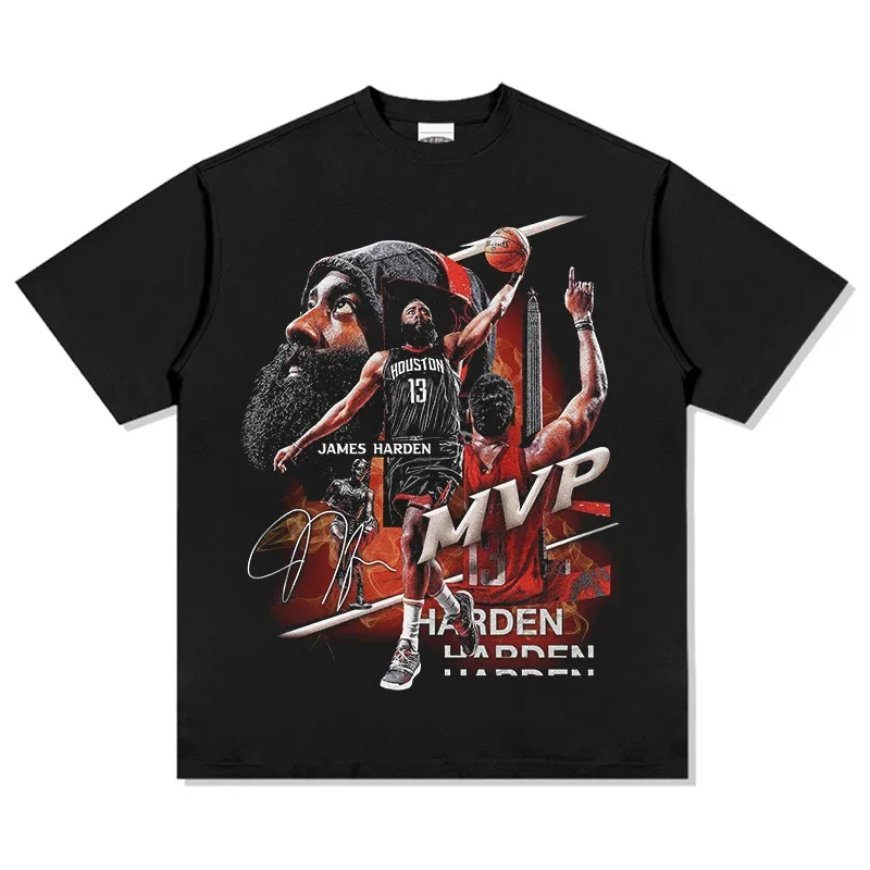 

New Arrival James Harden Printed Cotton Short Sleeve Basketball Sports Training T-shirt Summer Men's and Women's Loose Tees