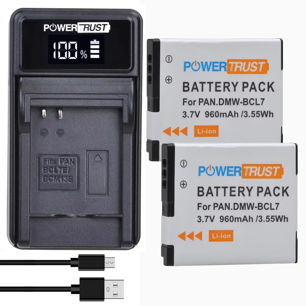 DMW-BCL7 BCL7E BCL7PP Battery / DC144 USB Fast Charger Compatible with Panasonic Lumix DMC-F5 FH10 FS50 SZ3 SZ9 XS1 XS3 Camera