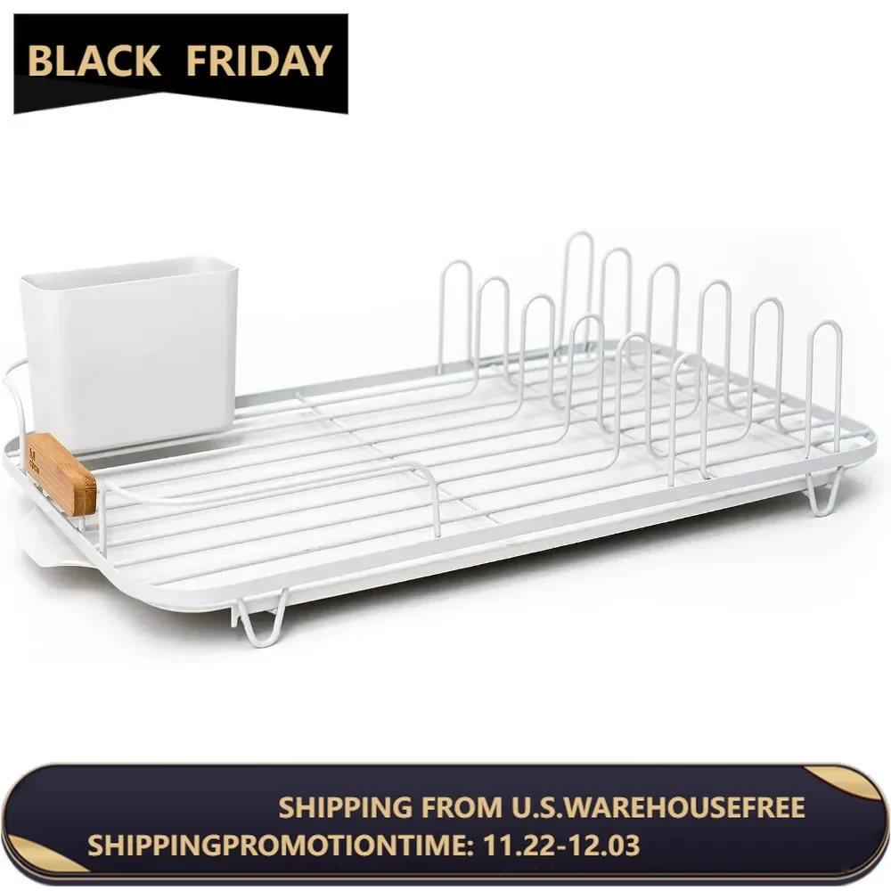 Dish Jockey Dish Drying Rack – Space Saving Drying Rack for Kitchen Counter – Stainless Steel and Recycled Plastic Drainer