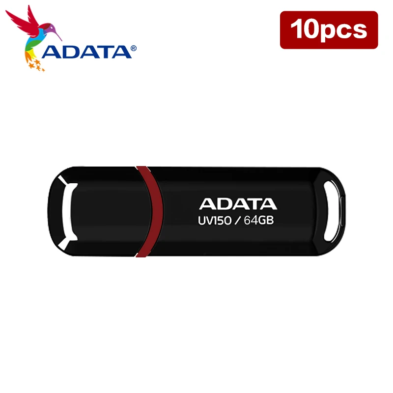 Imagem -03 - Adata-usb Flash Drive Uv150 32gb 64gb 32gb Preto Udisk Atacado 10 Peças