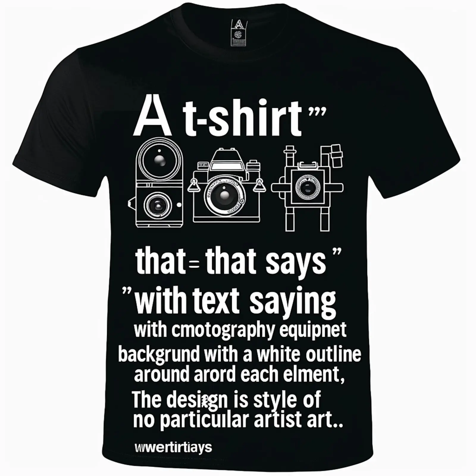 

Unique Photography Equipment Design Black T Shirt Funny Quote Tee