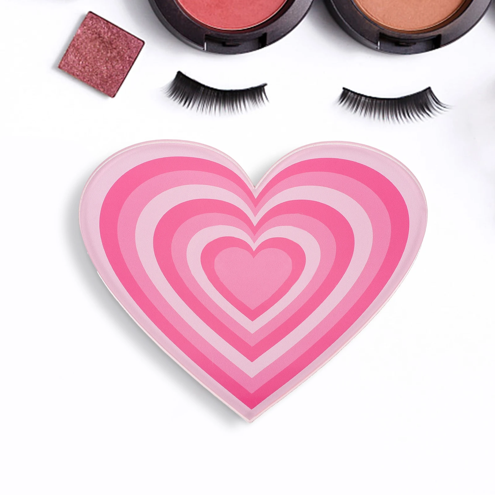 

Heart Shaped Extension Board Acrylic Lashes Display Stand Portable Compact Size Eyelash Grafting Tray Travel Beauty Salon