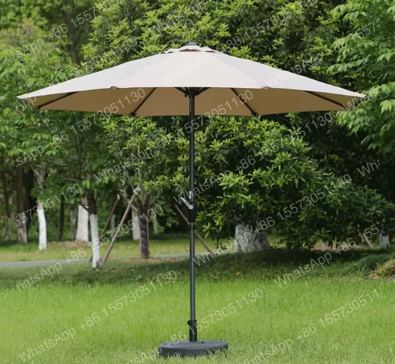 Durable Outdoor Parasol 2.7m with Base Courtyard Villa Leisure Outdoor Home Balcony Stall with Steering Central Column Umbrella